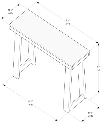 Plank+Beam Solid Wood Console Table, 36 Inch, Sofa Table, Narrow Entryway Table for Hallway, Behind The Couch, Living Room, Foyer, Easy Assembly, Black - Image 2