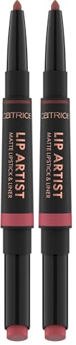 Catrice Cosmetics Barra y perfilador de labios mate Lip Artist, de gran pigmentación, color intenso, mate, 1.74 g (Paquete de 2)