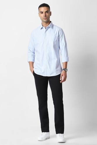 Image of Van Heusen Men Cotton Modern Fit Casual Oxford Stripes Shirts| Effortless Ironing | Superior Fit
