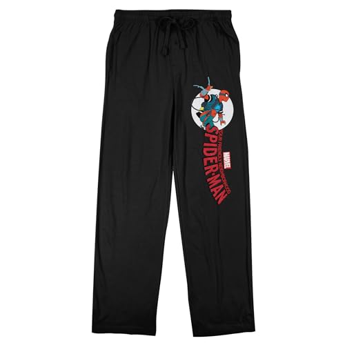 Your Friendly Neighborhood Spider-Man Web-Shooting Logo Adult Black Sleep Pajama Pants