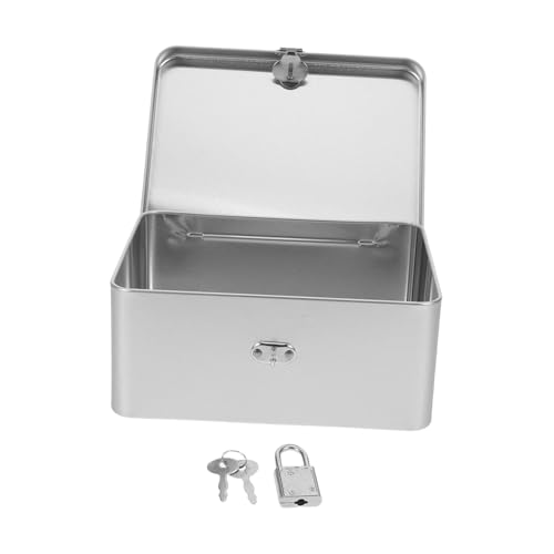 BESTYASH Boîte de Rangement Métallique Vintage avec Cadenas et Clés Coffret Rétro Tôle pour Bijoux Bonbons et Documents Coffret Serrure pour Usage Domestique et Bureau Boîte de Conservation