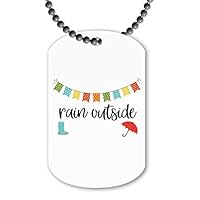 Miammo Rain Outside Bunting and Wellies Autumn Quote ballchain Pendant Style