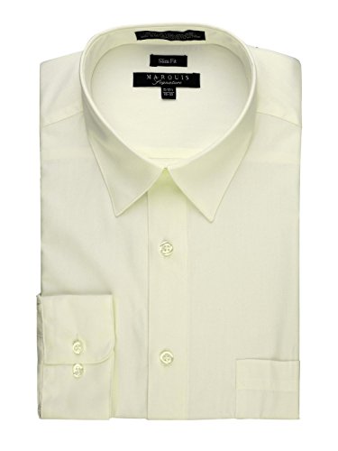 Marquis Men's Slim Fit Solid Dress Shirt