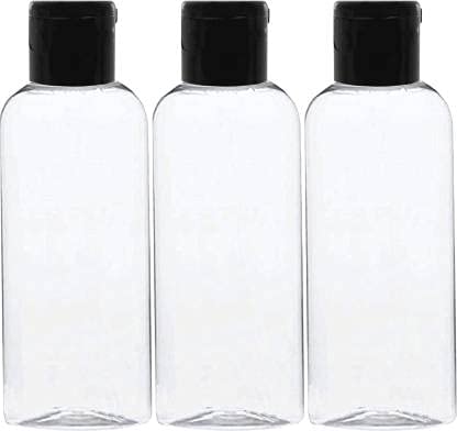 100ml Empty Clear Plastic Bottles Refillable Travel Size Cosmetic Containers Small Leak Proof Squeeze Bottles with Black Flip Cap for Toiletries,Shampoo.(Set of 3)-image-34