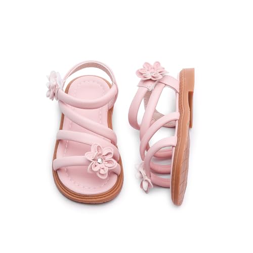 Image of Komfyea Girl Summer Cute Wrap Toe Toddler Soft Flower Flat Beach Sandal Shoes