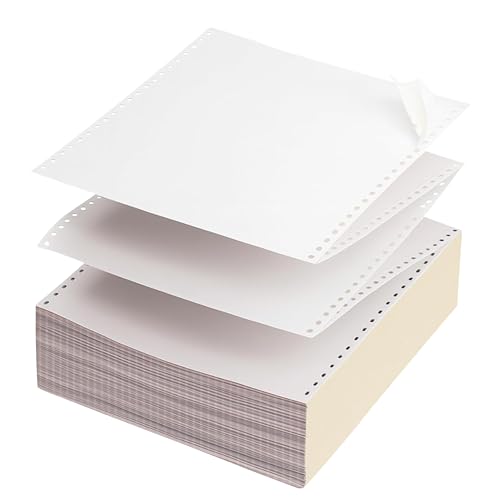 KDM 8852800 Carbonless Computer Paper, 9.5 x 5.5, 2-Part White/Canary Continuous Forms, Uncoated Dot Matrix Sheets, 2,800 Count