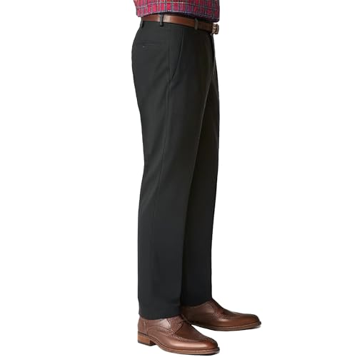 Men's Classic Fit Flat Front Dress Pants Expandable Waist Wrinkle Free Suit Pants for Men3