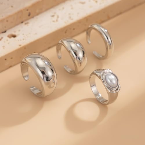 Image of Shining Diva Fashion Combo Set Gold and Silver Plated Rings for Women and Girls Stylish