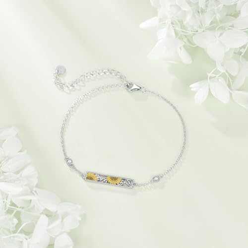 POPLYKE Sunflower Bracelet For Women Flower Chain Jewelry Sunflower Gift for Women3