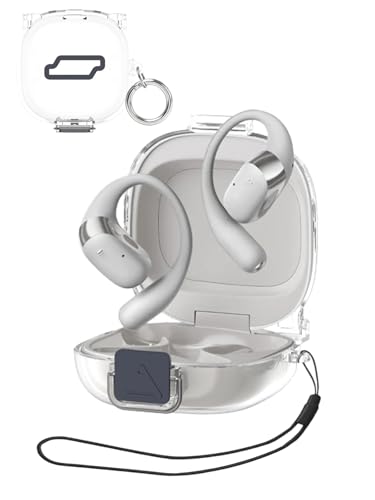 SHOKZ OpenFit 2+ �C���z���P�[�X�A�\�t�gTPU�Ռ��z���f�U�C���A���ϖh�~�A�L�[�`�F�[���ƃX�g���b�v�t���A�[�d�ɉe�����Ȃ��A�N���A