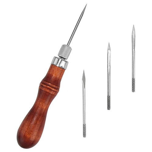 VILLCASE Hand Sewing Awl Tool Set Leather Awl Kit DIY Leather Repair Tools Includes for Sewing Machine
