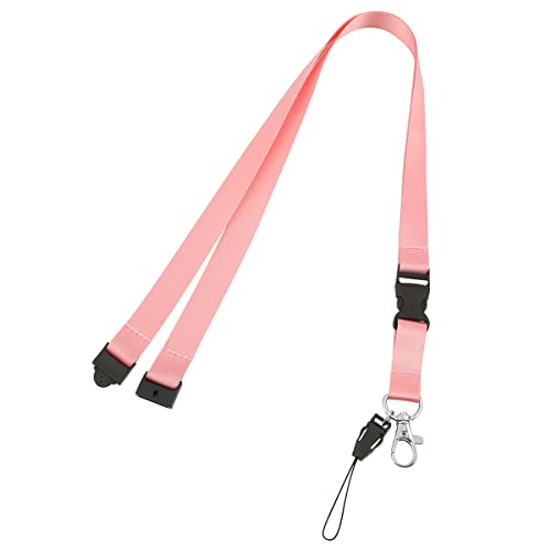 LICQIC 1 Pcs Neck Lanyard Strap, Lanyards for Neck with Safety Breakaway, for Holding a ID Card, Pass Card Badge, Keys or Cell Mobile Phone (Pink)