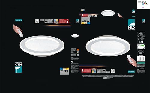 Eglo LED Ceiling Light Fixture Macchioni, Ceiling lamp with Remote Control, Kitchen and Office Lighting - Image 3