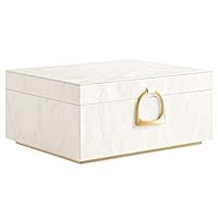 SONGMICS Schmuckkästchen 2 Ebenen, Schmuckkasten mit Griff, flexibles Schmucktablett, Schmuckbox, Schmuckaufbewahrung, schwebender Effekt, 20,5 x 24 x 11 cm, Geschenkidee, cremeweiß JBC165W101