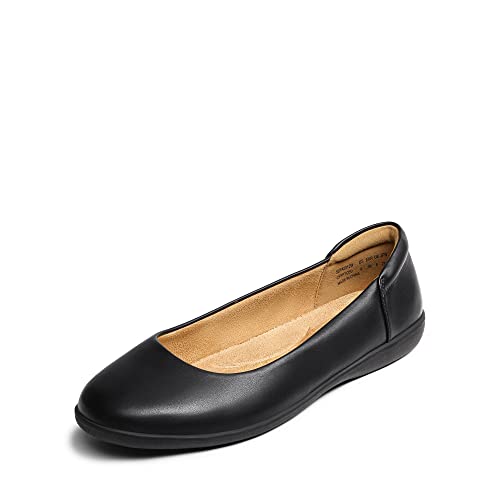 DREAM PAIRS Womenβs Comfortable Ballet Dressy Work Flats, Round Toe Slip on Office Shoes 6 Black