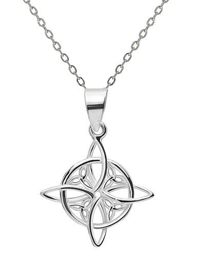 Collier argent 925 femme avec pendentif amoulette protection magie blanche et bijou Wicca celtique