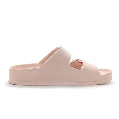Image of Luffymomo Women's Eva Double Buckle Slides Sandals | Soft Footbed Adjustable Slip on Sandals, Comfortable Summer Beach