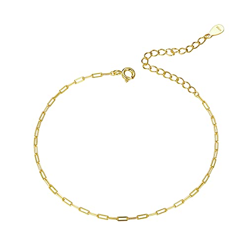 Bracelet argent 925 chaîne câble or maillons creux bijou quotidien femme