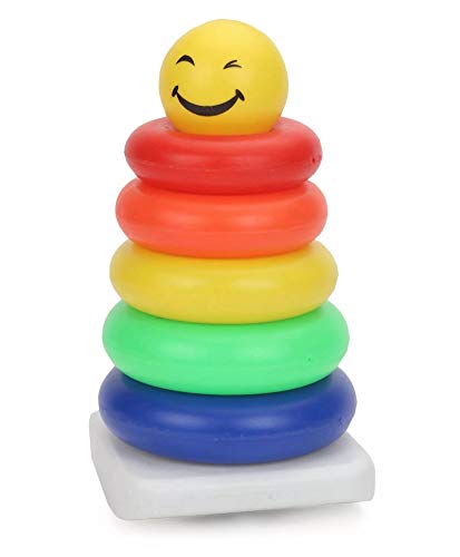 TOYZTREND Junior Smiley Stacking Multicolour 5 Rings for Toddlers & Musical Dwani Tarang Xylophone for Kids (Assorted Colours),Pack of 2, 10 Pieces