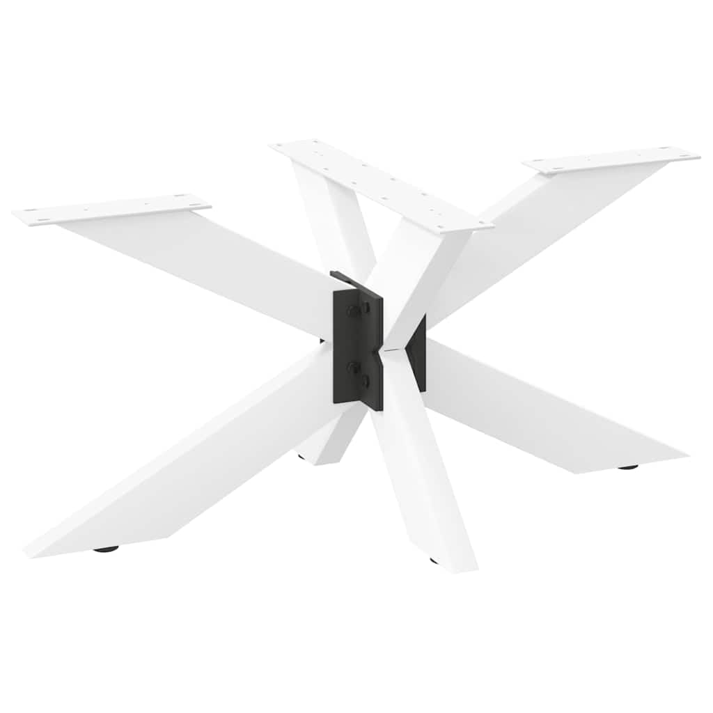 Tavolino da caffè a forma di ragno, bianco, in acciaio verniciato a polvere, 98 x 58 x (42 – 43) cm, con piedini di livellamento regolabili, gamba stabile per soggiorno e studio