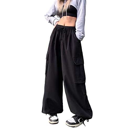 Women's Pants Y2k Cargo Gothic Baggy High Waisted Trousers Harajuku Streetwear Parachute Pants for Men2