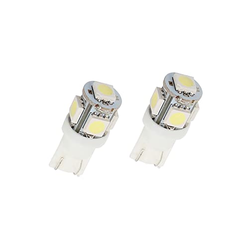 uxcell 10pcs White T10 Wedge LED 5 Surface Mount Device miniatura 4