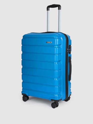 Image of TEAKWOOD LEATHERS Hardside Wheels Trolley Bag, Hard Cabin with Zipper Closure, Adjustable Push Button & Cross Side Strap, Lock System 360 Degree (55 CM, 65 CM, Royal Blue)