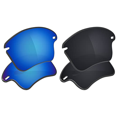 Image of Galvanic Replacement Lenses for Oakley Fast Jacket XL OO9156 | Fast Jacket XL Asian Fit OO9163 Sunglasses - Ice + Black Polarized - Combo Pack