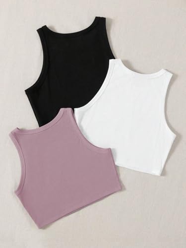 Image of Tops for Women Crop Top for Women's Tank Activewear Tee Sports Western Casual Cotton Camisole Pack of 3 Combo