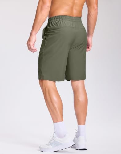 Image of GGJ Men's Lightweight Athletic Shorts with 2 Zipper Pockets 7 inch /9 inch /5 inch Gym Workout Running Quick Dry Tennis Shorts for Men