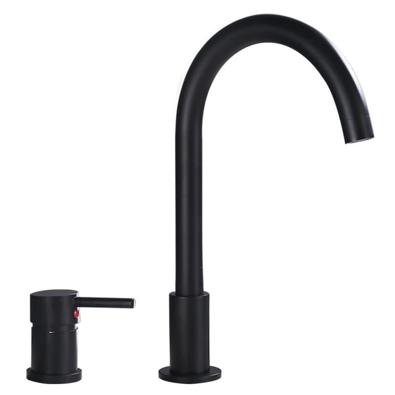 Robinet de bassin chaud double trous argent noir pour lavabo