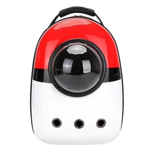 Vzqr ペットキャリーバッグ リュック型 宇宙船カプセル型 透明窓 視界良好 通気性 軽量 小型犬/猫用 ペットリュック お出かけ 通院 旅行 逃走防止 安定フレーム 耐久素材 (A)