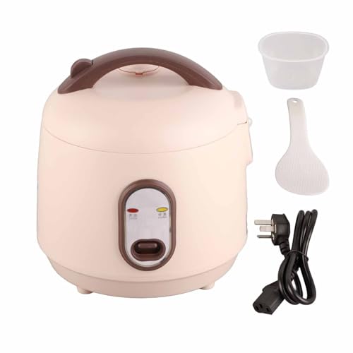 Mini Rice Cooker, 1.6L Alloy Plastic Rice Cooker Multifunctional Nonstick Electric Rice Cooker with Food Steamer Basket Measuring Cup for Rice Soups Stews Grains Oatmeal