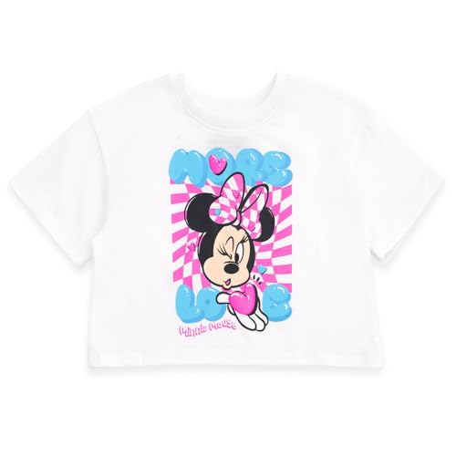 Image of Disney Junior Girls Cropped Boxy T-Shirt and Bike Shorts Outfit Set Toddler to Big Kid Sizes (2T - 14-16)