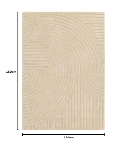 Image of FloorFusion inchWoolen Monterial Design Premium Carpet for Living Room Bedroom Drawing Room Hall and Floor Size 4 x 6 feet (120x180 cm) Color Biege
