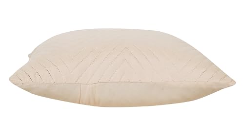Image of RD TREND UltraSonic Microfiber Cushion Covers, 45 x 45 cm /18 x 18 inches, Set of 2, 250 TC,Back Zipper (Beige)