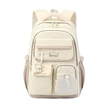 Rulbelok Mehrzweck-Rucksack mit Laptopfach und verschleißfestem Stoff, jugendfreundlicher Tagesrucksack, Büchertasche für den täglichen Gebrauch, Damenrucksack, khaki