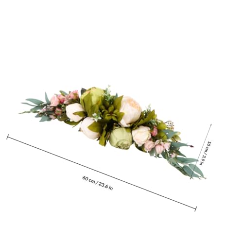 Couronne de fleurs artificielle pivoine premium pour une décoration de porte chic