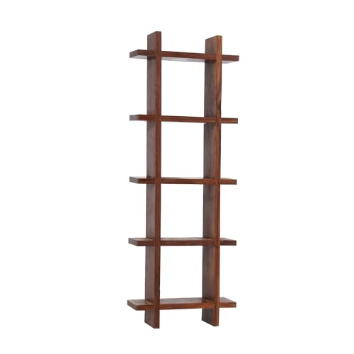 Image of AAKRITI ART CREATIONS Ladder Wall Decor with 5 Handcrafted Warli Pots | Wooden Shelves Hanging with Terracotta Vases | Matte Finish Decorative Wall Art for Living Room, Entryway & Gifting