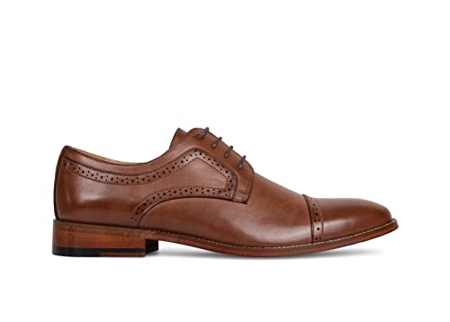 Image of Kenneth Cole Men's Cheer Oxford, Cognac, 8.5