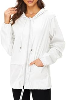 Century Star Packable Rain Jackets for Women Waterproof Lightweight Raincoat with Hood Windbreaker Jacket Women Rain Coats