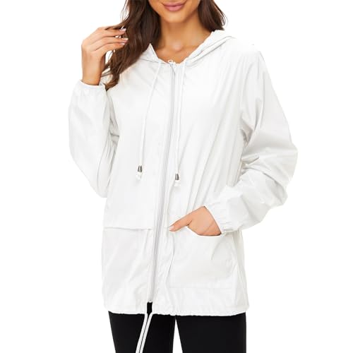 Century Star Packable Rain Jackets for Women Waterproof Lightweight Raincoat with Hood Windbreaker Jacket Women Rain Coats