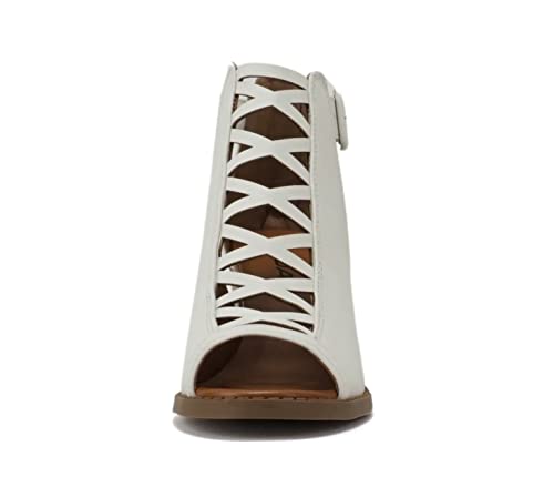 Image of Soda Aran ~ Women Open Toe Crisscross Straps Back Zipper High Heel Fashion Sandal with Adjustable Ankle Strap