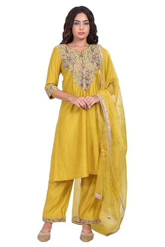 Kurta droit brodé femme Aurelia : l'ensemble pantalon confortable et chic