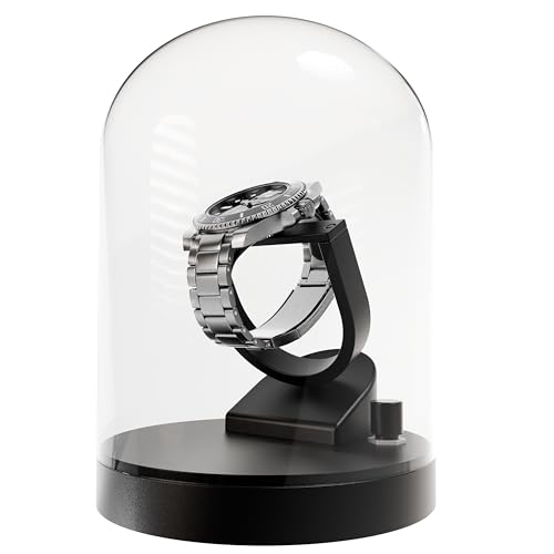 Elestoria Orbit Watch Winder - Single Watch Winders for Automatic Watches and Mechanical for Rolex Winder Box Gyro Gyroscope Clear Transparent