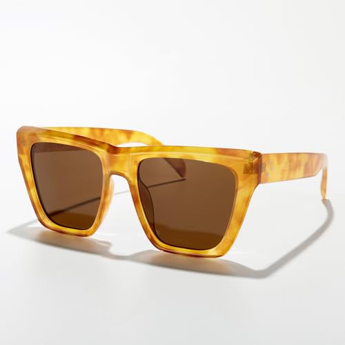 Fashion Oversized Square Polarized Sunglasses for Women Trendy UV Protection Lens Womens Sunnies