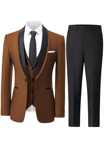 Men's 3 Piece Tuxedo Suit Slim Fit Suit Men Formal Wedding Party Prom Suits Sets - Main Image