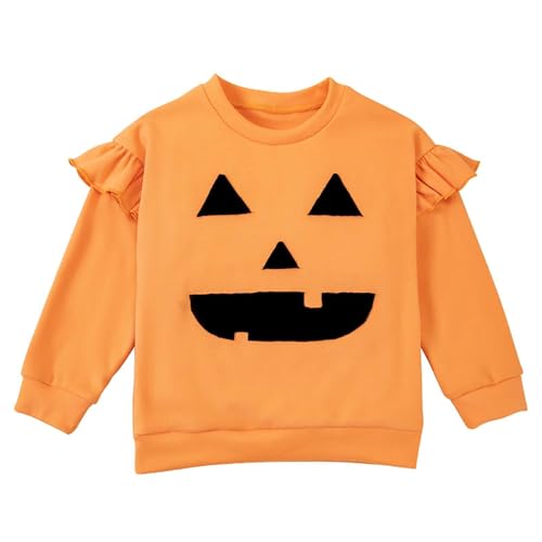 Boys Girls Halloween Pumpkin Sweatshirt Crewneck Pullover Sweater Long Sleeve Shirt Fall Clothes