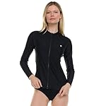 Hurley Rash Guard for Women Full Zip, Zip Up Long Sleeve Swim Shirts for Women, Surfing Top UPF 50+ SPF Sun & UV Protection - Image 2