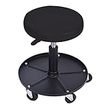Asiento móvil con ruedas y bandeja de herramientas para garaje o taller